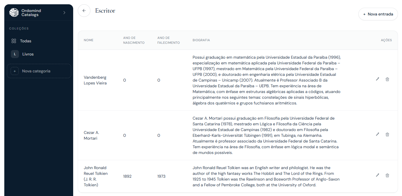 Tabelas de referência